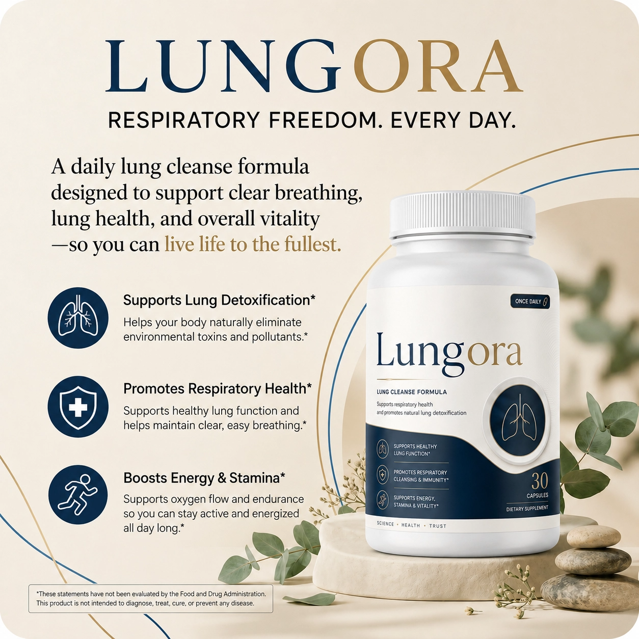 Lungora lung cleanse formula: supports lung detoxification, respiratory health, and energy and stamina